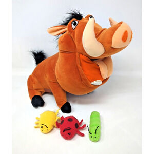 Pumba Warthog Grub Bugs Large 15" Plush Disney Store Lion King tested works